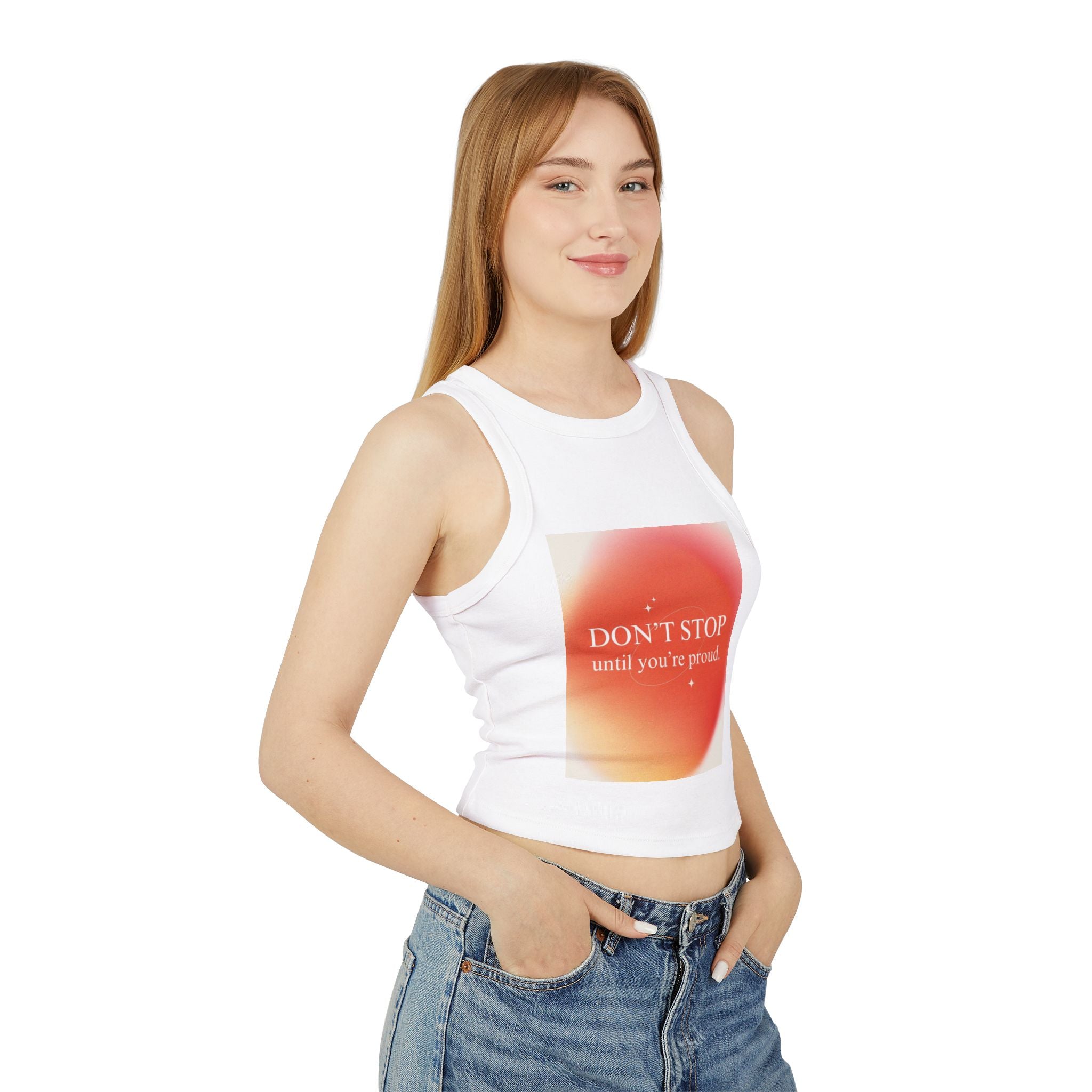 Don't Stop Floral Motivation Crop Tank