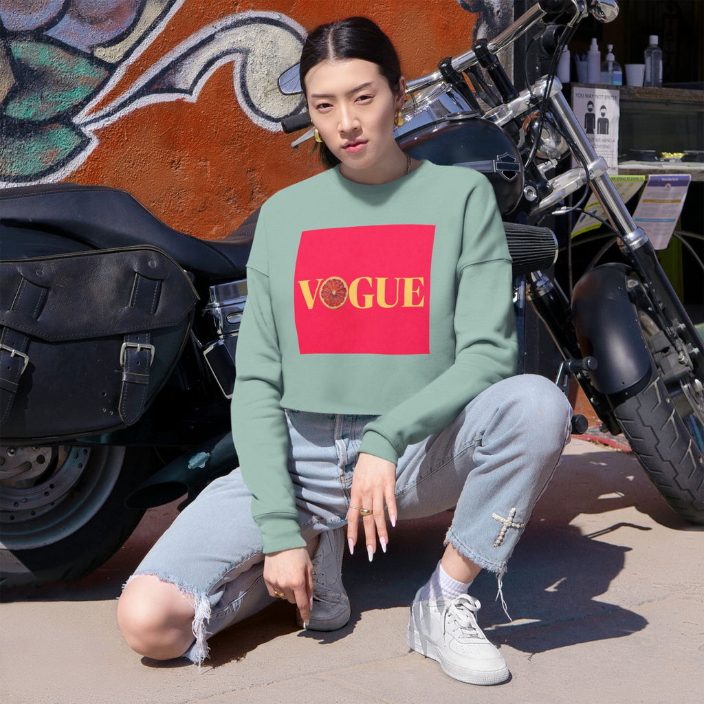 Cropped Sweatshirt VOGUE' Gold Logo Crop Top