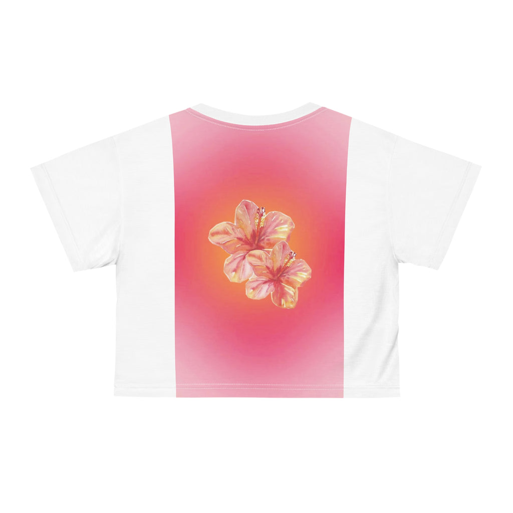 Floral Glow Crop Top|Women's Floral Crop Tee|Bloom Print Women's T-Shirt|Floral Chic Crop Shirt