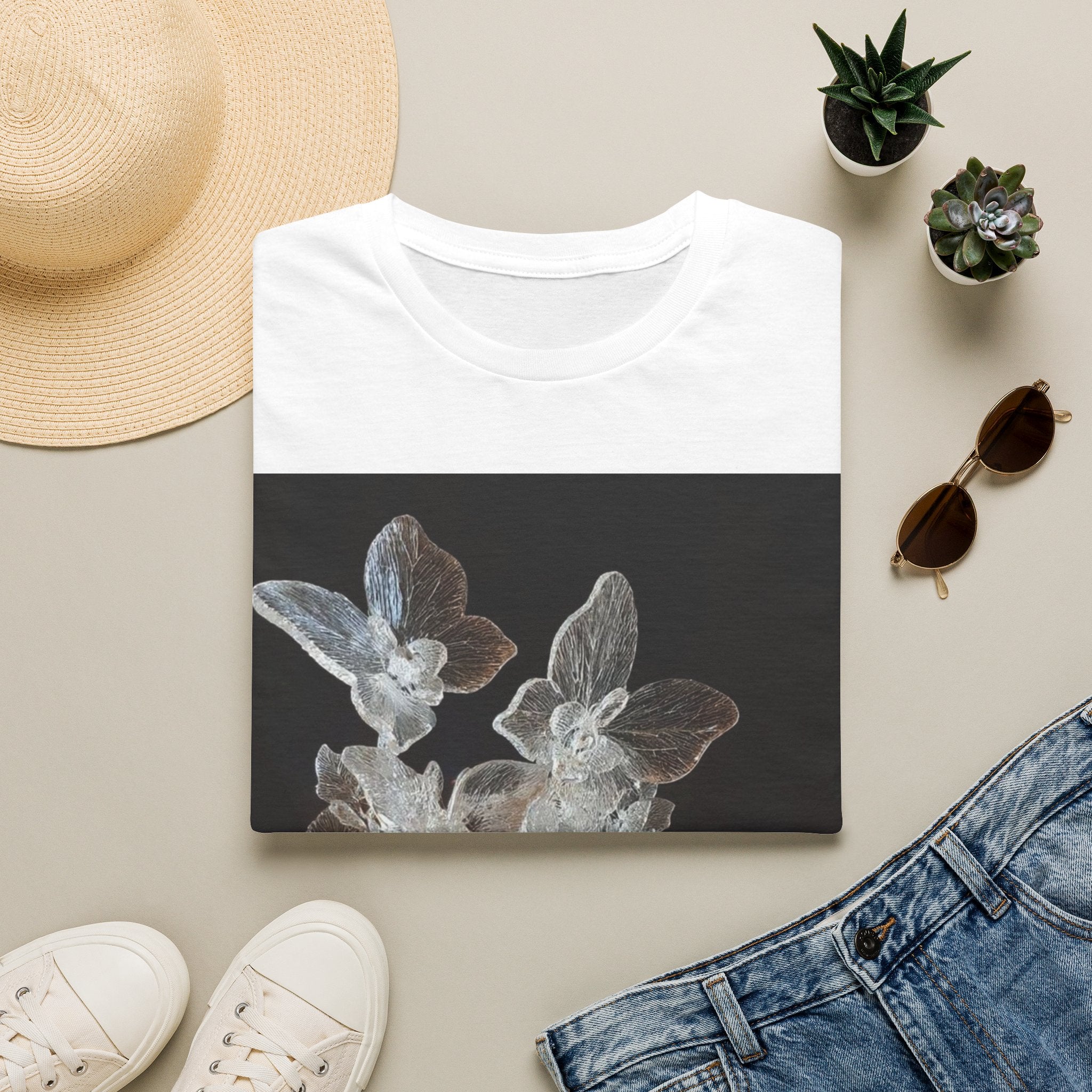 Botanical X-Ray Floral Tee|X-Ray Flower Graphic T-Shirt|Botanical Floral Art Tee|Floral Anatomy Graphic Shirt|Nature-Inspired Graphic Tee|X-Ray Bloom Women's T-Shirt|Botanical Art T-Shirt|Floral Skeleton Graphic Tee|Artistic Botanical Print Shirt|Floral X-Ray Casual Tee
