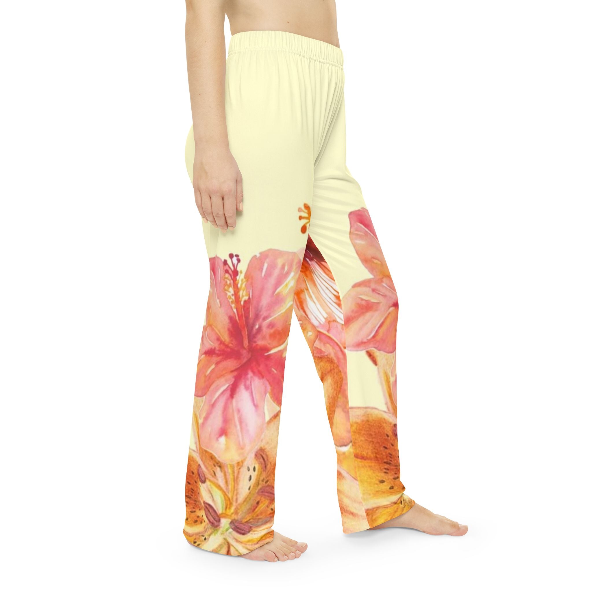Watercolor Bloom Pants | Floral Art Relaxed Pants | Botanical Watercolor Trousers | Bloom Wash Wide-Leg Pants | Garden Paint Lounge Pants | Floral Mist Trousers