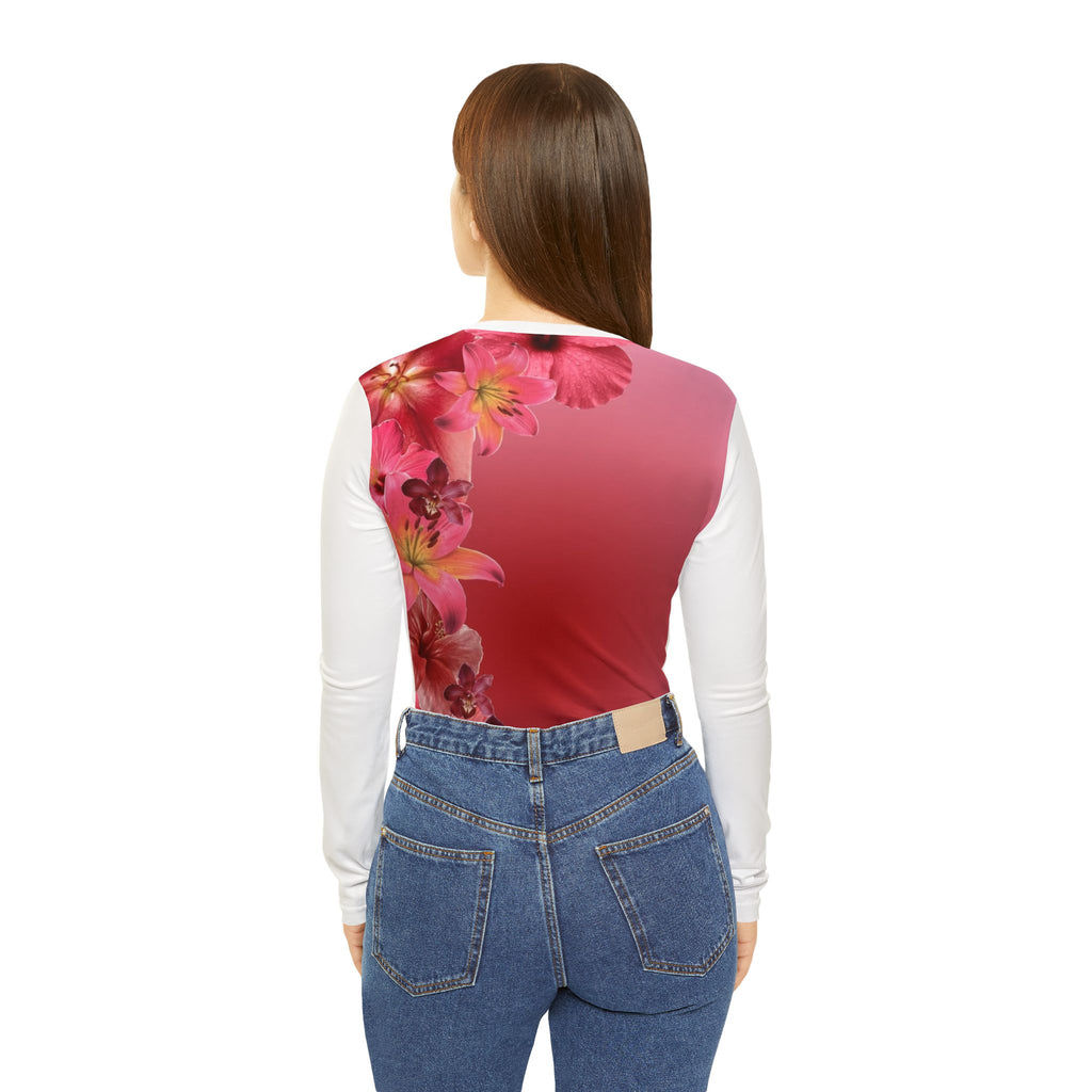 Bloom Gradient V-Neck Shirt | Floral Flow Long Sleeve Top | Ombre Blossom V-Neck Shirt | Garden Grace Long Sleeve Shirt | Floral Breeze V-Neck Top | Blooming Elegance Gradient Shirt | Petal Gradient Long Sleeve Top
