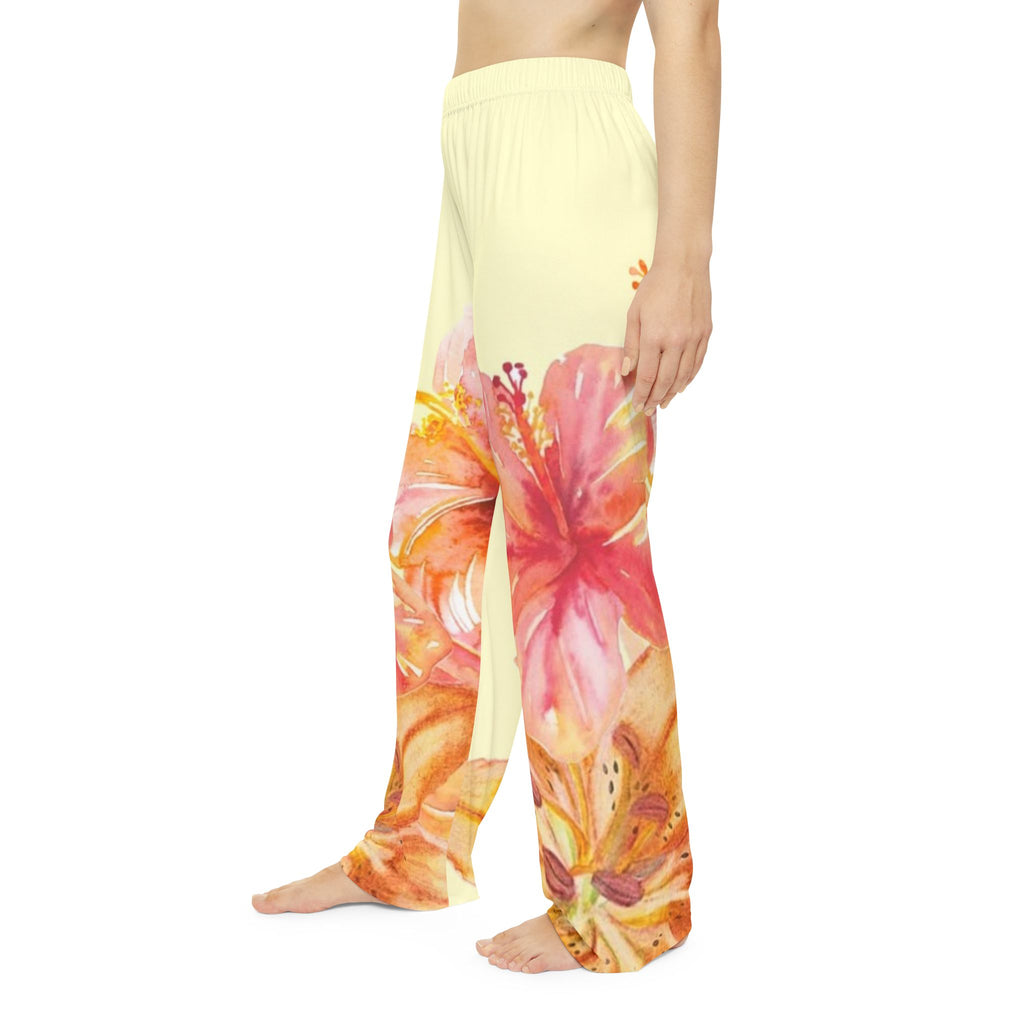 Watercolor Bloom Pants | Floral Art Relaxed Pants | Botanical Watercolor Trousers | Bloom Wash Wide-Leg Pants | Garden Paint Lounge Pants | Floral Mist Trousers