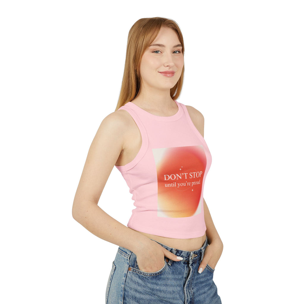 Don't Stop Quote Crop Tank|Women's Motivational Floral Tank|Proud Mindset Racer Tank|Inspirational Graphic Crop Top|Floral Quote Workout Tank|Positive Energy Women's Tank|Women's Confidence Crop Tank|Motivation Floral Racerback Top|Dream Big Graphic Tank|Empowered Women's Crop Tank