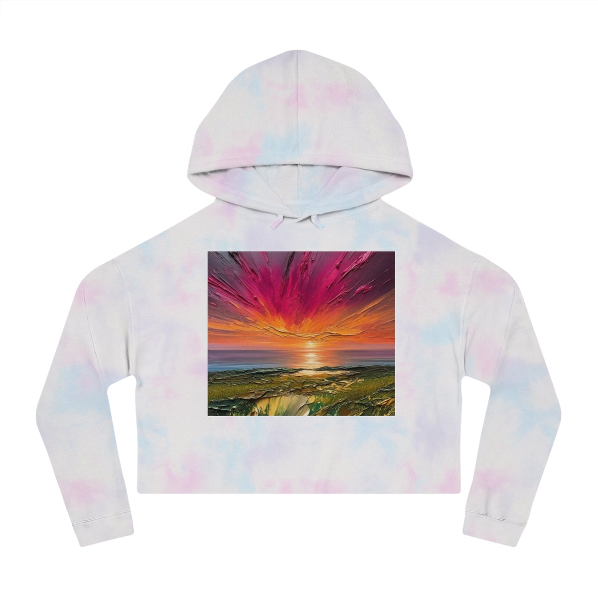Sunset Beach Crop Hoodie|Coastal Sunset Cropped Hoodie|Beach Sunset Graphic Hoodie|Sunset Vibes Crop Hoodie|Ocean Sunset Women's Hoodie|Tropical Sunset Crop Top Hoodie|Beach Lover Cropped Hoodie