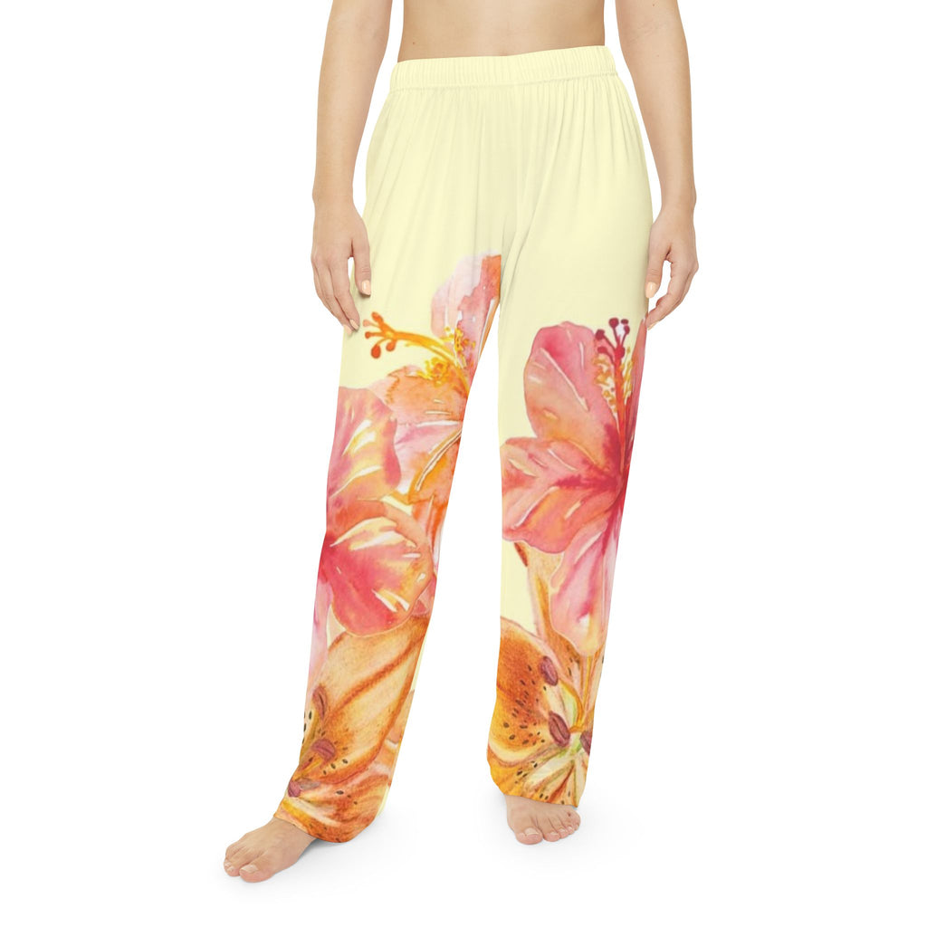 Watercolor Bloom Pants | Floral Art Relaxed Pants | Botanical Watercolor Trousers | Bloom Wash Wide-Leg Pants | Garden Paint Lounge Pants | Floral Mist Trousers