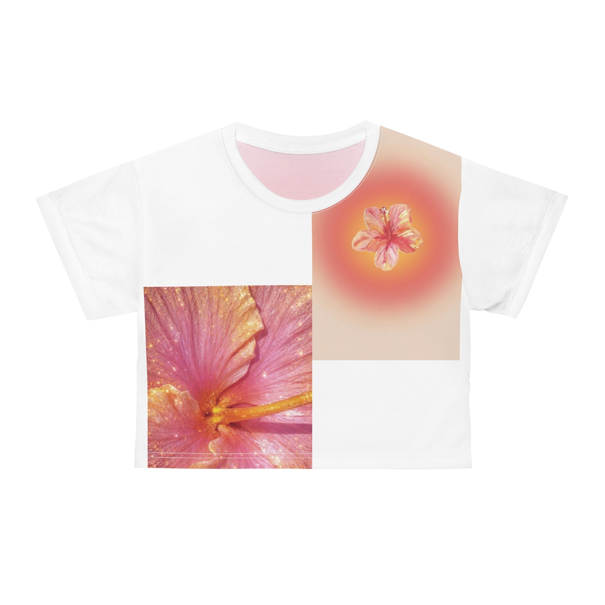 Floral Glow Crop Top|Women's Floral Crop Tee|Bloom Print Women's T-Shirt|Floral Chic Crop Shirt